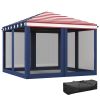 Patriotic Pop-Up: 10x10' American Flag Canopy with Mesh Sidewalls for Outdoor Events