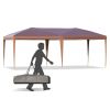 10' x 20' Outdoor Gazebo Pop Up Canopy Party Tent with Carrying Bag, Coffee