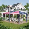 10' x 20' Pop-Up Canopy Tent Gazebo with American Flag Print and 6 Mesh Sidewalls, for Outdoor Events