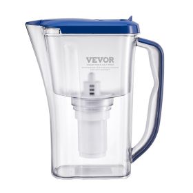 Water Filter Pitcher, 9 Cup 5-stage Water Filter Dispenser, Fast Filtration System with Filter Change Indicator, No BPA, Lasts 3 Months or 40 Gallons