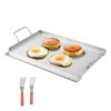 Stainless Steel Griddle, 23x16 inch Universal Flat Top Rectangular Plate, Gas Grill Griddle for BBQ Grill, Teppanyaki