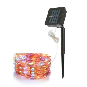 100 LEDs Solar String Lights Outdoor IP65 Waterproof Copper Wire String Lights Solar LED Fairy Lamps Wedding Party Festival Colorful Lighting