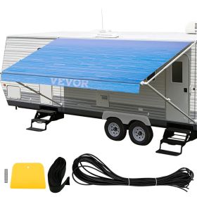 RV Awning 18\' Camper Awning Fabric, Trailer Awning Canopy Patio Camping Car Awning, Durable 15oz Vinyl Roller Tube for RV, Van, SUV