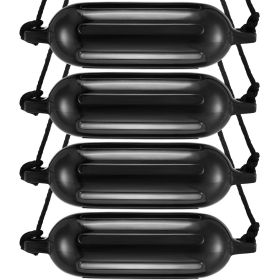 Boat Fenders, 5.5" x 20" Boat Bumpers for Docking, Inflatable Ribbed Fender with Center Holes, Marine Boat Dock Fender Bumper with Air Pump