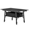 3ft Aluminum Small Folding Table, Portable Camping Table with Storage Bag, Carry Bag for Outdoor Picnic BBQ, Black
