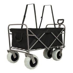 Fishing Cart with Rod Holders ,Beach Wagon with Big Wheels for Sand 500lbs capacity - All Terrain Steel Frame Utility Cart with 9" Pneumatic Tires
