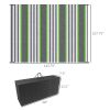 9' x 12' RV Outdoor Rugs, Green & Gray Striped Carpet with Carrying Bag for Camping