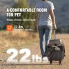 Cat Carrier with Wheels, Airline Approved Rolling Pet Carrier with Telescopic Handle and Shoulder Strap, Dog Carrier with Wheels for Pets under 22 lbs