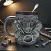 Cool 3D V8 Engine Design Mug - Unique Mechanical Style Cup for Car Enthusiasts