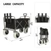 Fishing Cart with Rod Holders ,Beach Wagon with Big Wheels for Sand 500lbs capacity - All Terrain Steel Frame Utility Cart with 9" Pneumatic Tires
