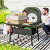 3ft Aluminum Small Folding Table, Portable Camping Table with Storage Bag, Carry Bag for Outdoor Picnic BBQ, Black