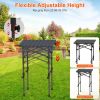 Portable Folding Camping Table With Adjustable Height Rustproof Carbon Steel Foldable Roll-Up Camping Table for Picnic Camping Hiking Beach BBQ